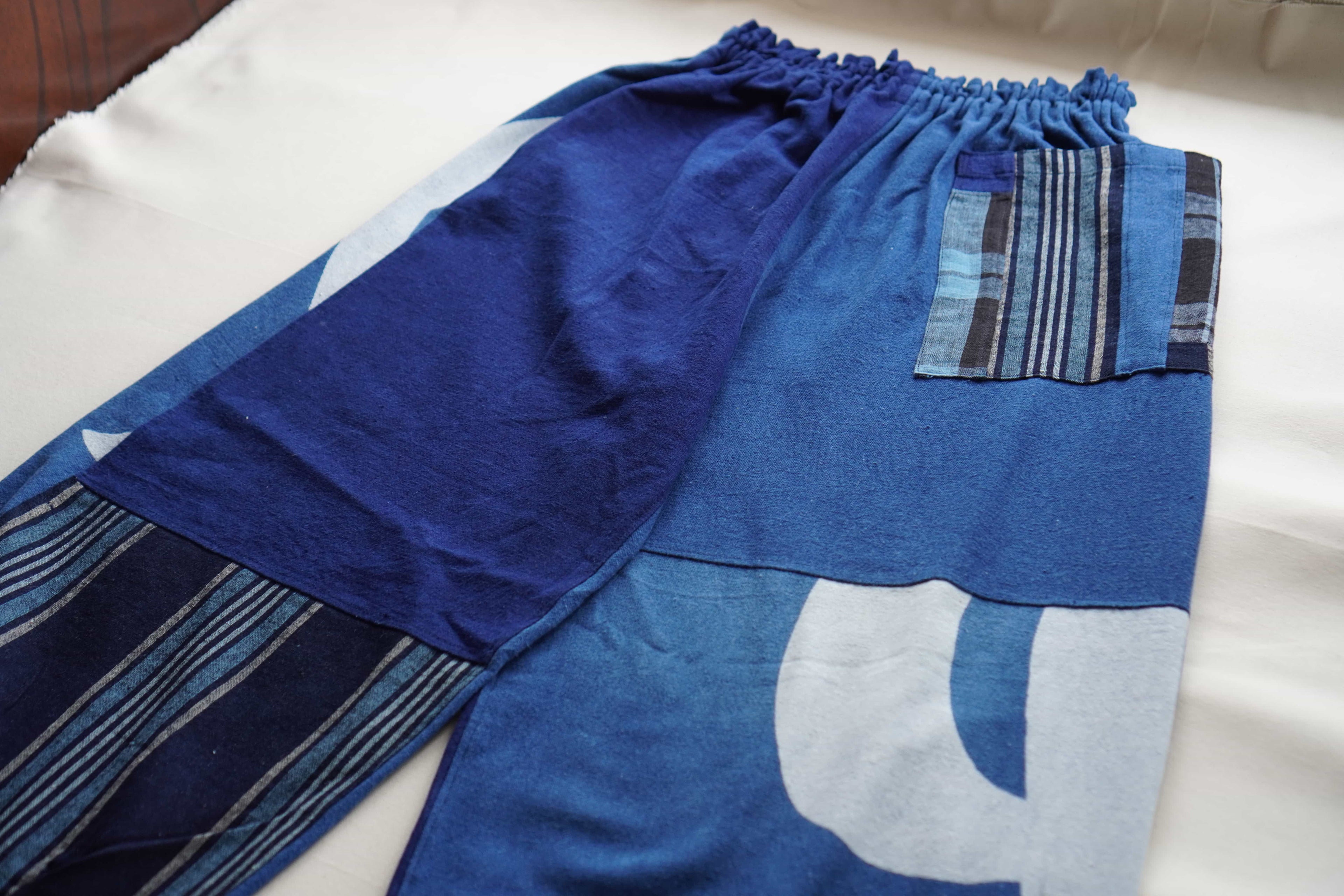 旗 Flag Remake Pants Blue Soft